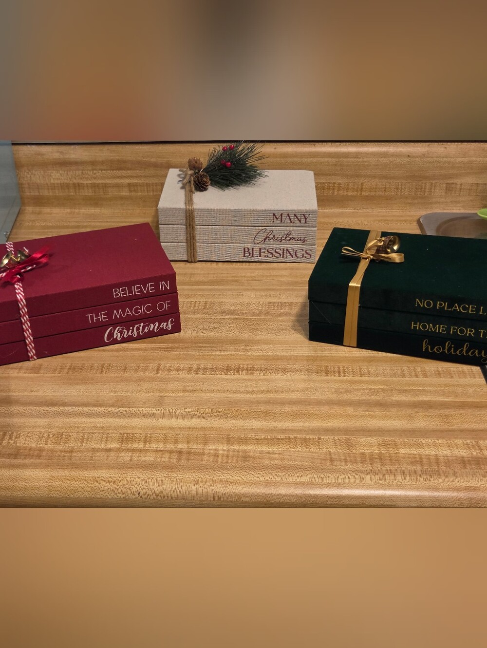 Christmas Book Stack Decor NWT (3 Designs)